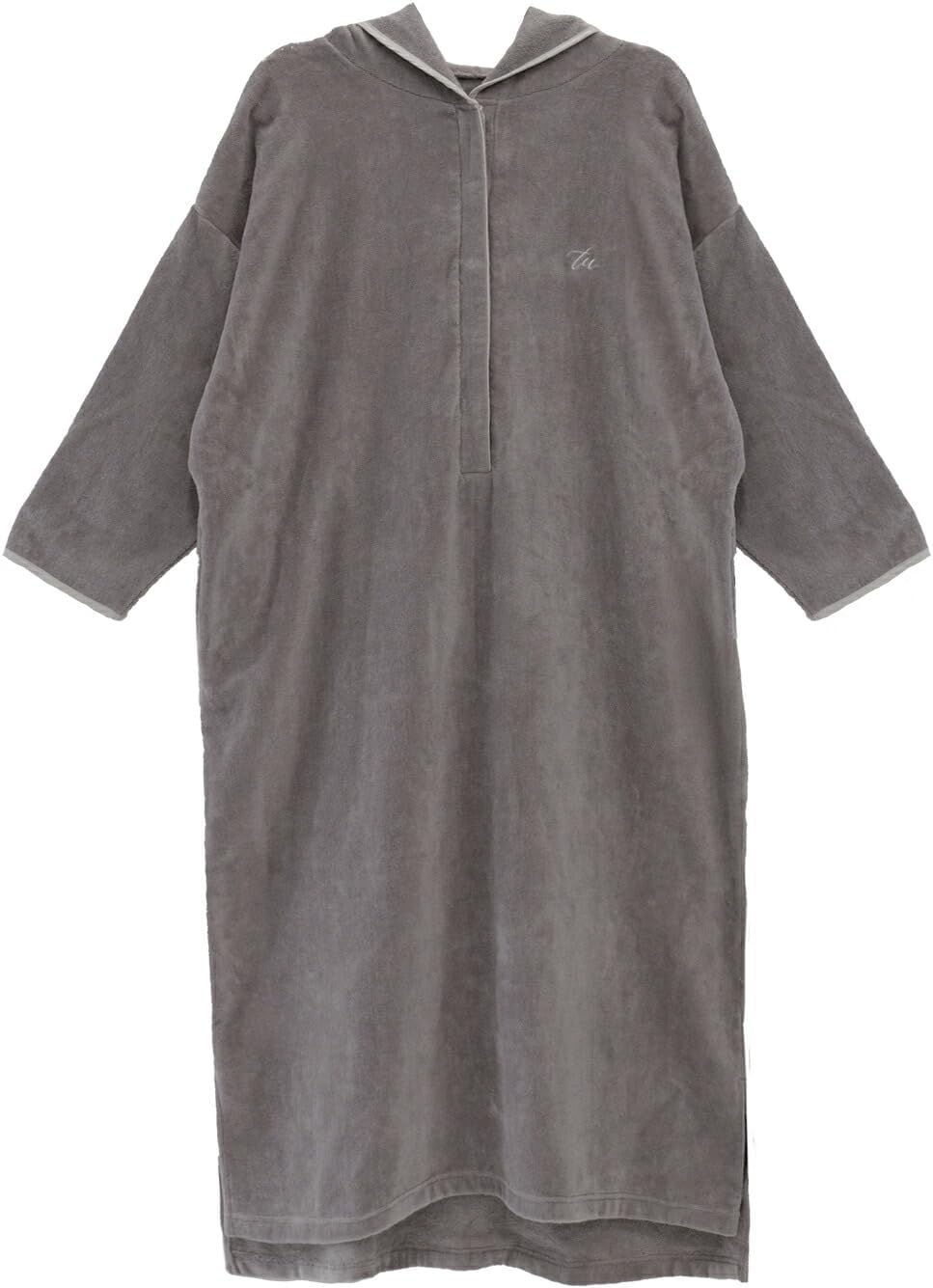 [Two Hatch] After-bath Towel Dress Bathrobe 100% Cotton Towel Dress with Hood One-handed Operation Gift Present Baby Shower Gift Nursing Front-opening Maternity Cute Stylish 90403