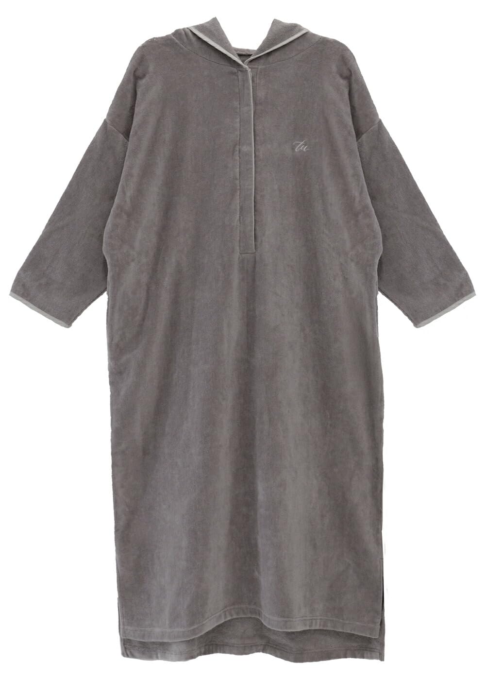 [Two Hatch] After-bath Towel Dress Bathrobe 100% Cotton Towel Dress with Hood One-handed Operation Gift Present Baby Shower Gift Nursing Front-opening Maternity Cute Stylish 90403