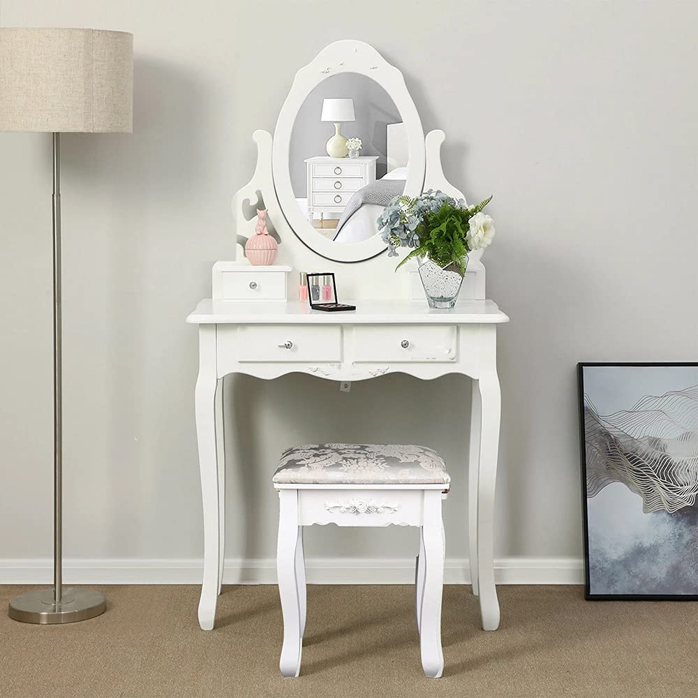 Buy Modern minimalist bedroom furniture dressing table oval mirror
