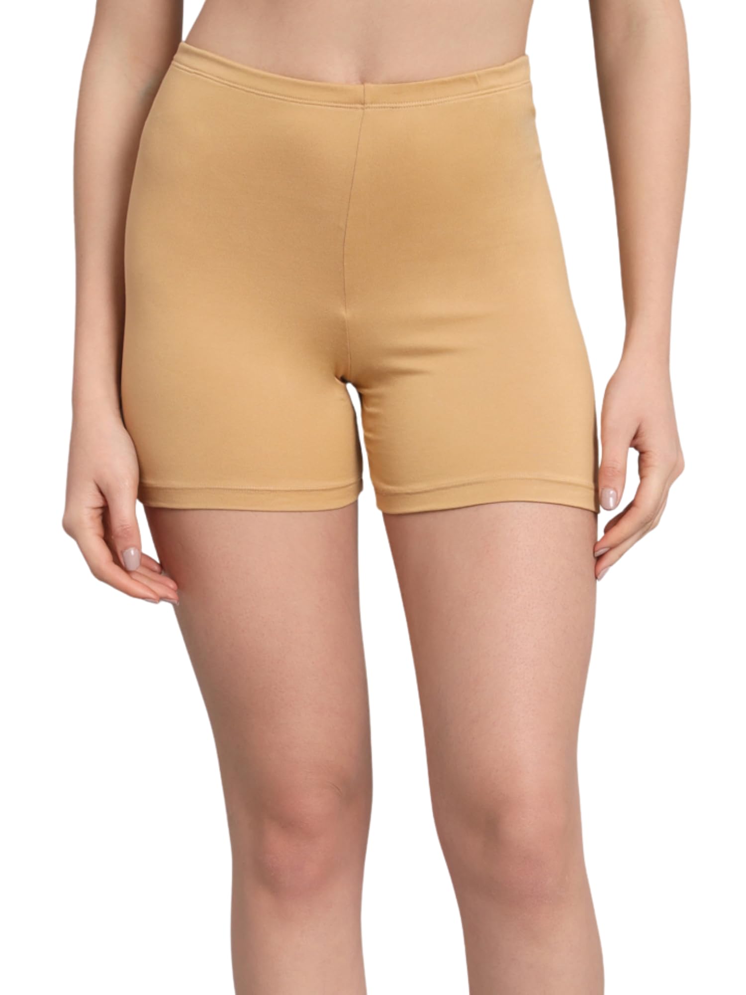 BODYFIGURE Women's Stretchable Cotton & Stretch Modal Lycra Fabric Cycling/Yoga/Casual Shorts-image-5