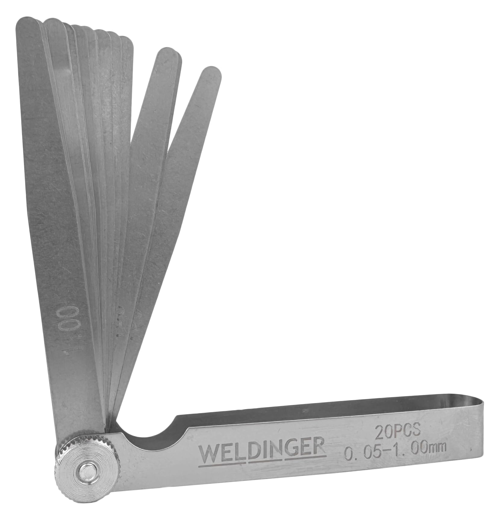 WELDINGER Fühlerlehre Abstandslehre 20 Stahl / Satz 20 Blätter - 0,05 - 1,0 mm
