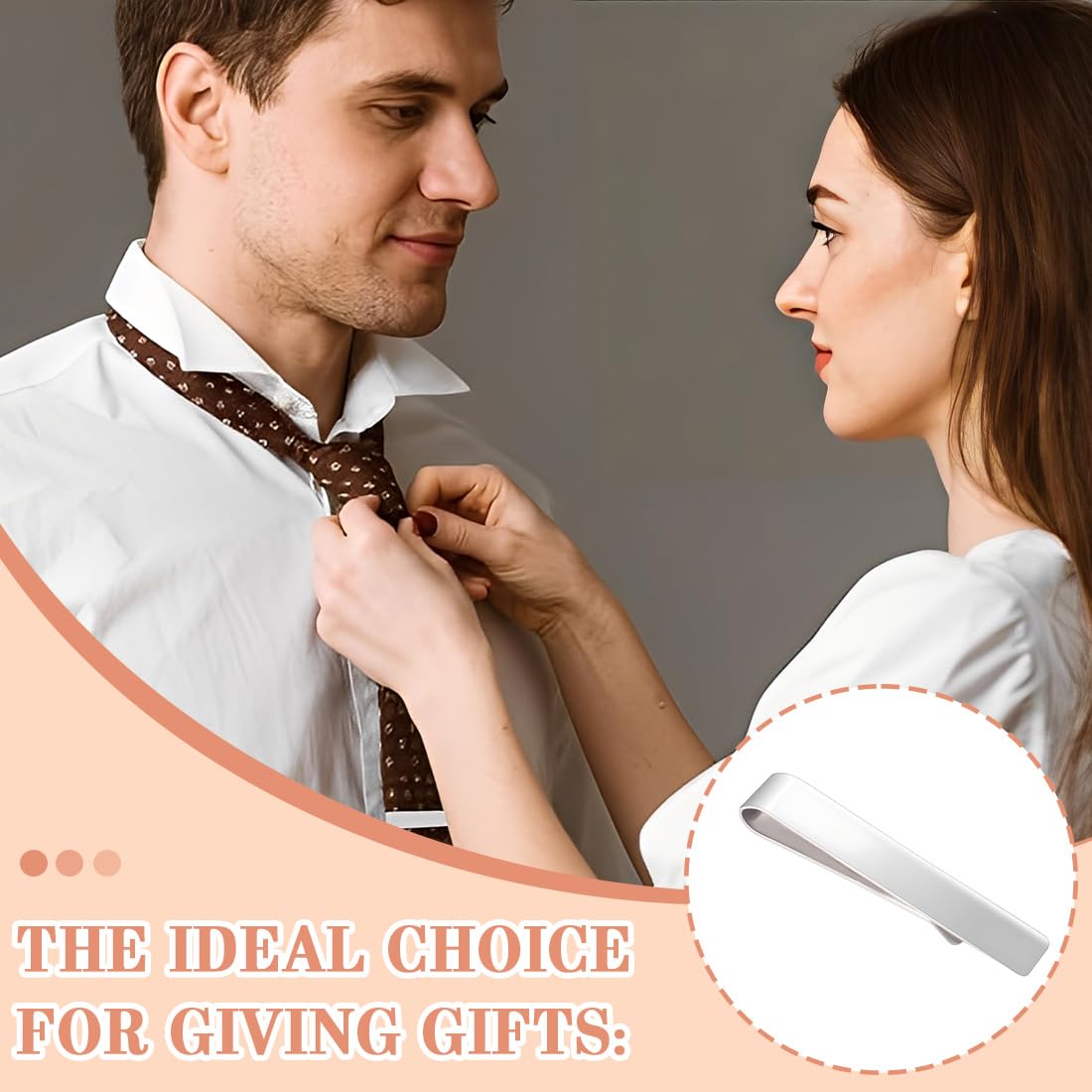 1 Pezzo - Fermacravatte Classico da Uomo, Accessorio Elegante per Abito, Perfetto per Riunioni di Lavoro, Matrimoni, Feste e Uso Quotidiano