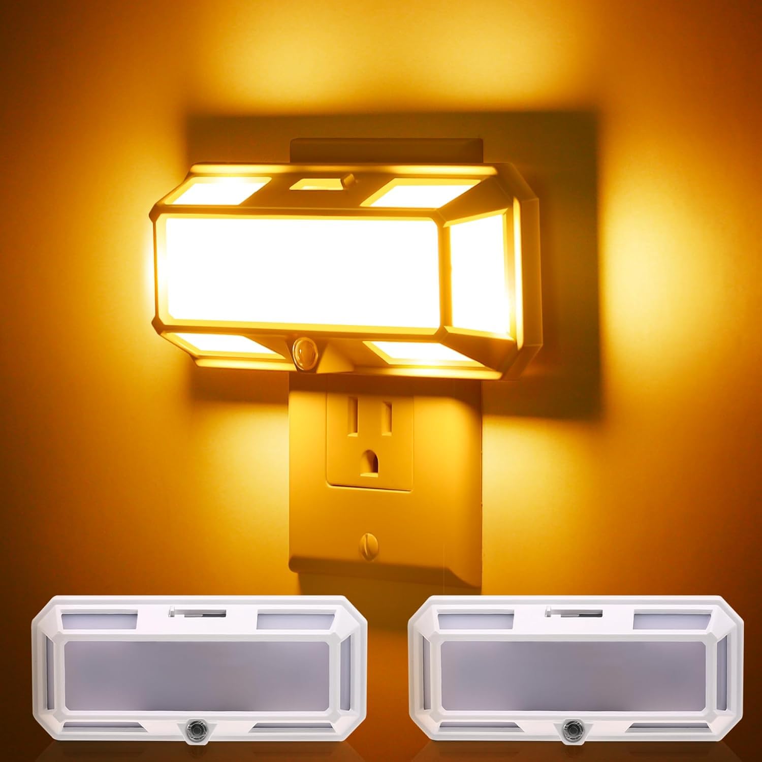 Helles LED-Nachtlicht zur Wandmontage, 0–250 lm, Dämmerungssensor, dimmbar (2 W), warmweißes Licht (3000 K) for Badezimmer, Flur, Schlafzimmer, Treppenhaus und mehr.