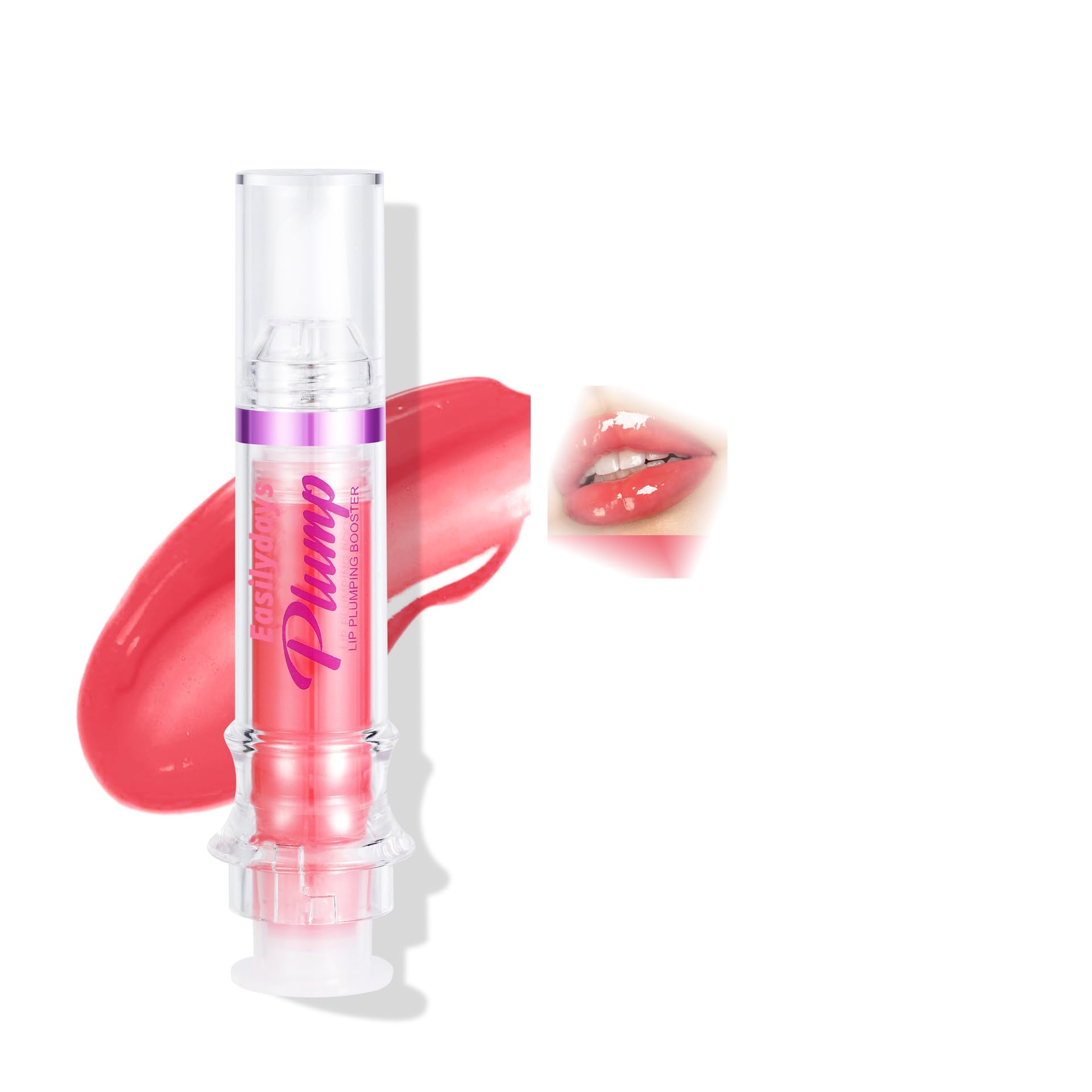 Spicy Lip Gloss Plumper Glossy Lip Lipstick, Lifting Gloss, Hydrating, Volumizes, High-Shine, Lip Plumping Lip Glaze Lip Makeup, Plump & Pout Lip Plumper for Women Girls (#04)