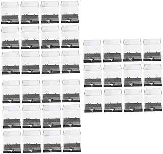 LIFKOME 36 Pcs Mineral Standard Display Box Plastic Organizer Box Clear Candy Boxes Clear Container Plastic Boxes Specimen Case Pedestal Stand Specimen Box Display Case Square