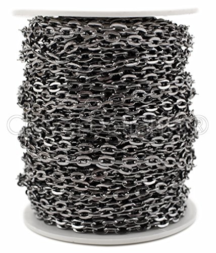 CleverDelights 4x6mm Cable Chain - Gunmetal Color - 100 Feet