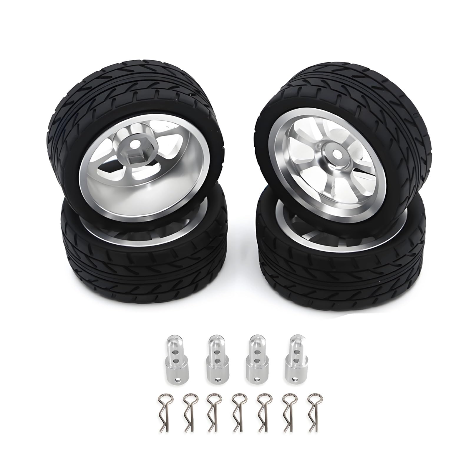 RC Pneumatici Ricambi Per MJX 14302 14301 1/14 Per Rally CNC Ruote In Metallo Rc Auto Camion Fuoristrada Veicoli Cingolati Parti Accessori Aggiornamenti Sostituzione E Riparazione(Silver)