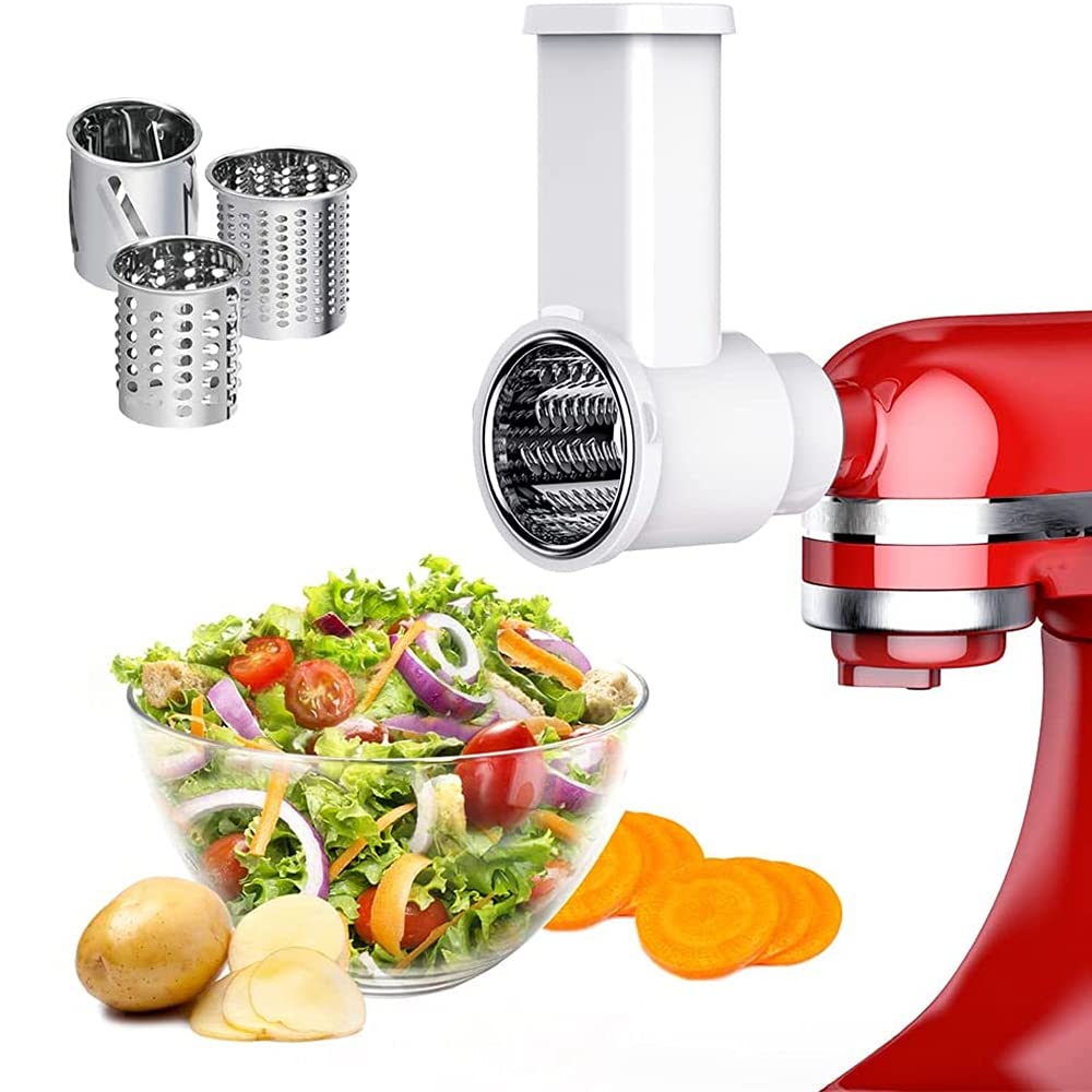 Bosiyrggrl Slicer Shredder Attachments, Prep Vegetable Slicer For Stand Mixer, Salad Maker With Cleaning Brush