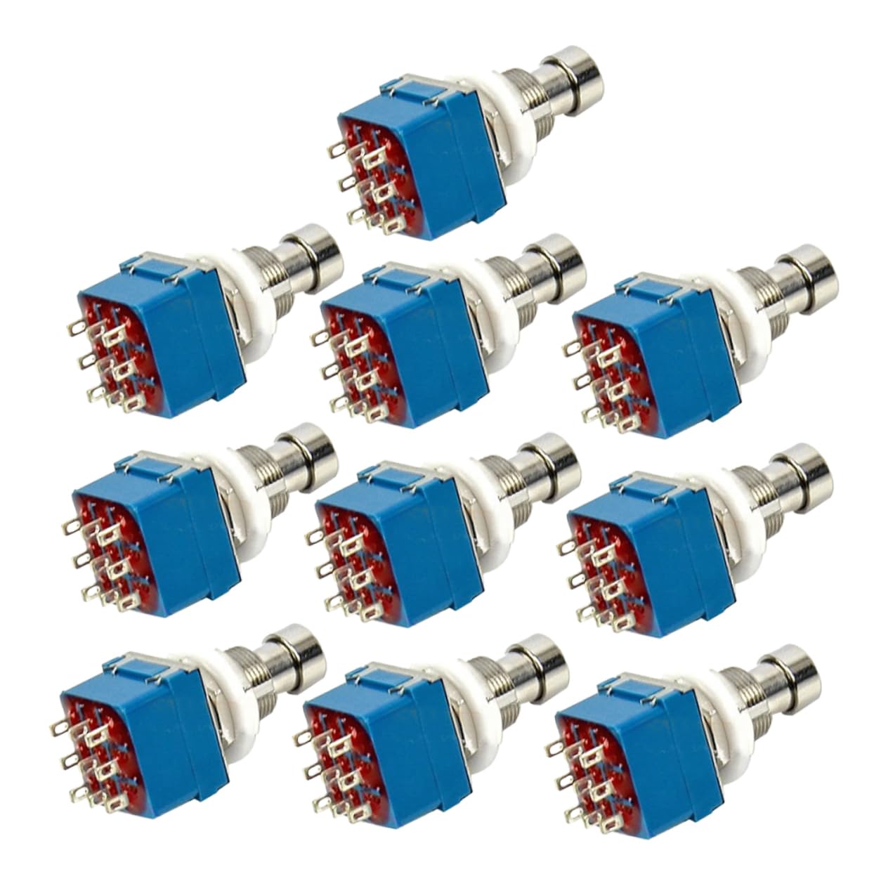 FUNOMOCYA 2sets Guitar Effects Pedal Footswitch 9-pin 3pdt Metal True Bypass Rewiring Vintage Pedals or Effect Boxes 10pcs*2