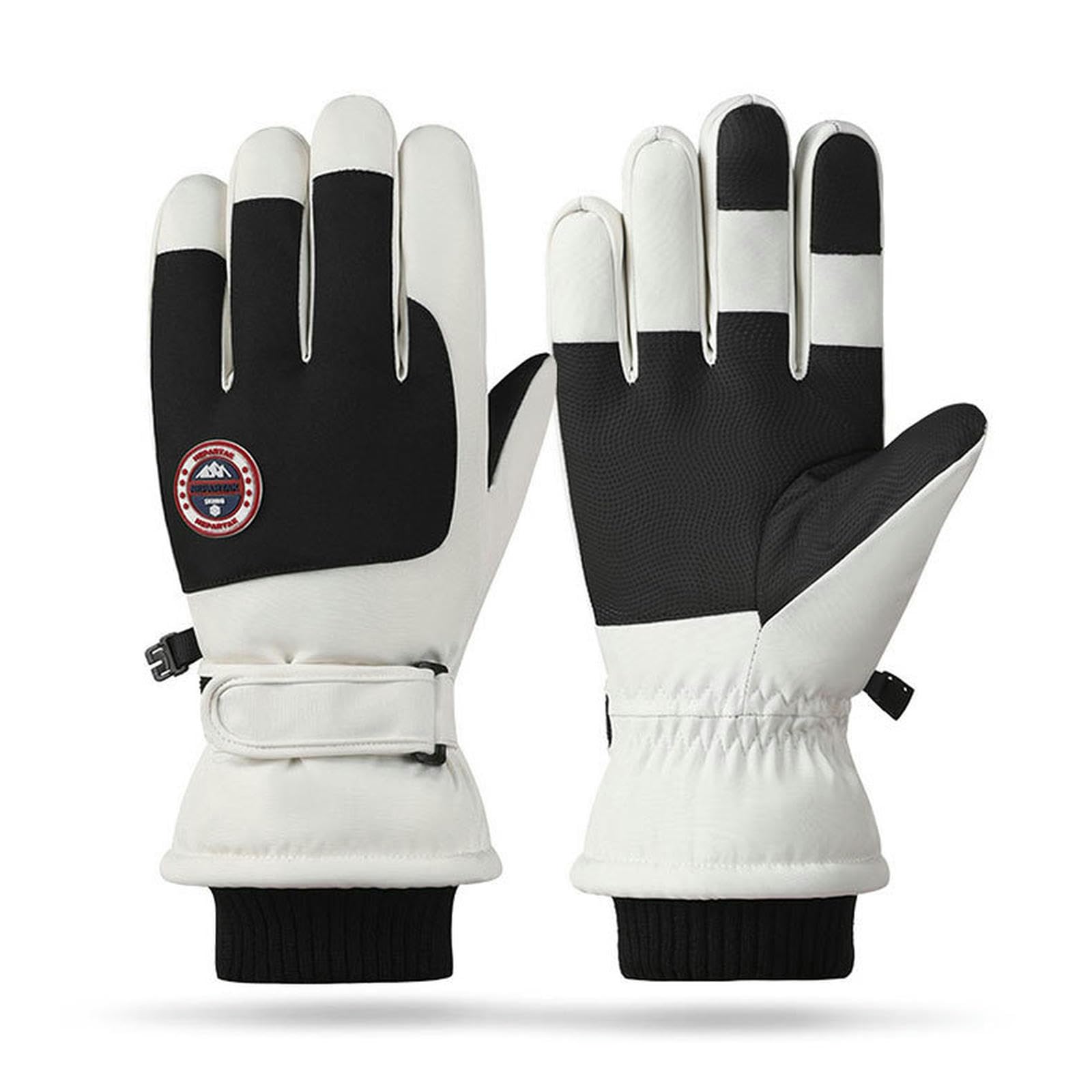 Guantes Guantes De Esquí Hombres Y Mujeres A Prueba De Viento Al Aire Libre Ciclismo Al Aire Libre Invierno Más Terciopelo Guantes De Dedo Dividido-a-m
