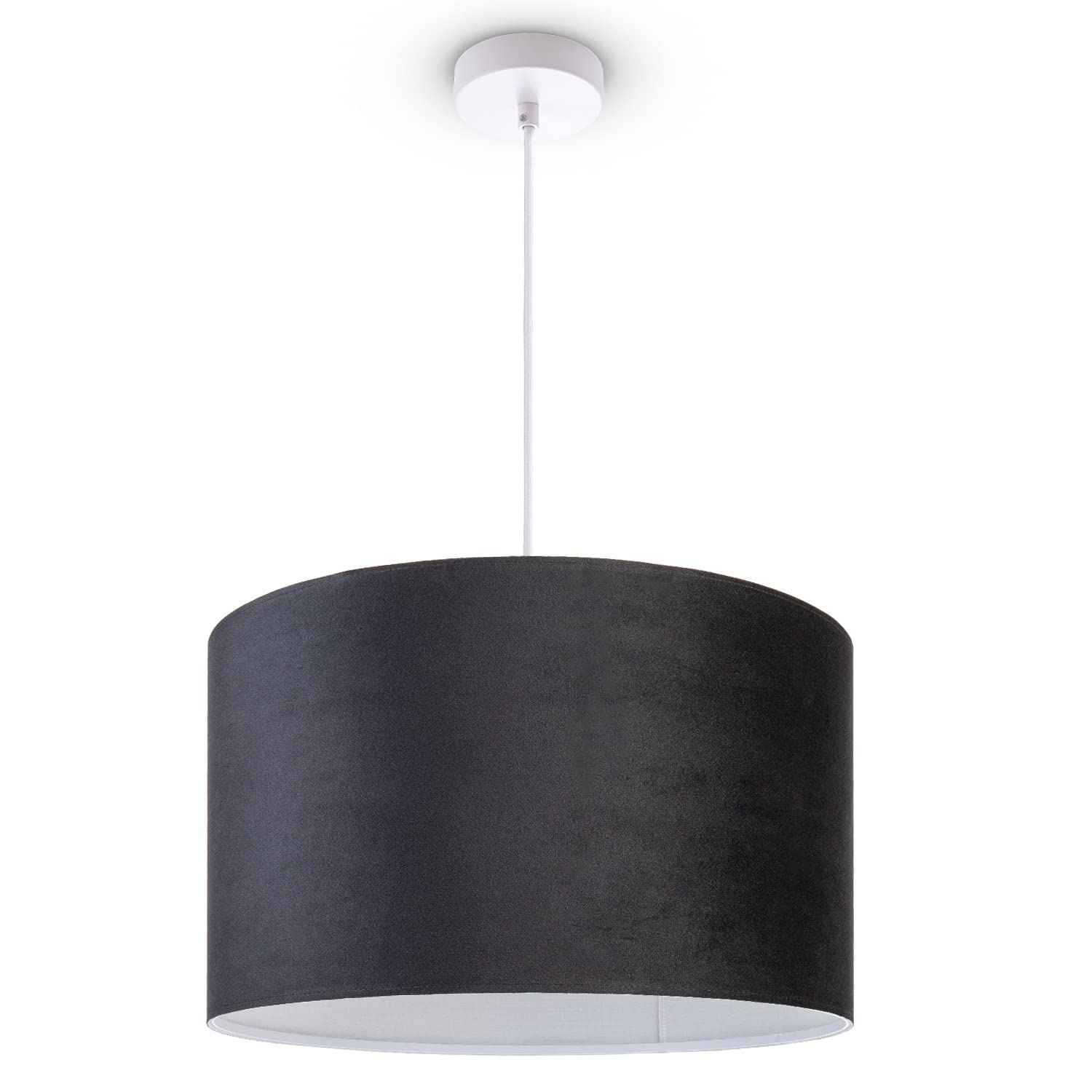 Paco Home Deckenlampe Pendelleuchte Hängelampe Wohnzimmer Esszimmer Schlafzimmer Lampenschirm Velours Industrial Samt E27 1,5m Textilkabel Kürzbar