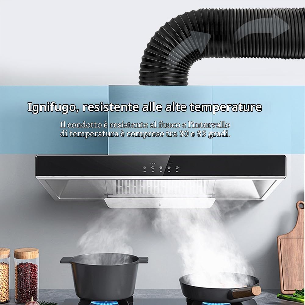 Tubo flessibile di ventilazione in alluminio e PVC, 100 mm, 10 m, colore nero, per aspiratore, idroponica, tende da coltivazione, prese d'aria per asciugatrice