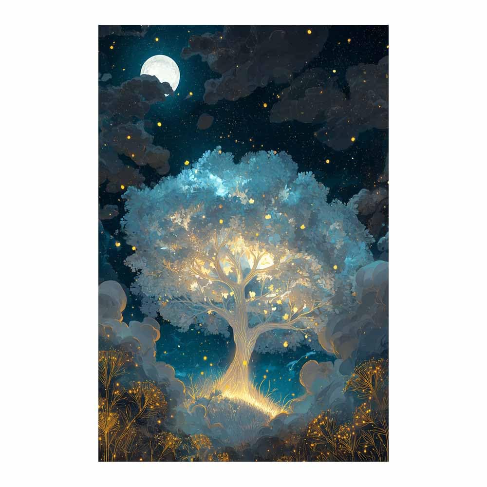 XENIOU Tree Canvas Wall Art Dreamys Pastel Blossoms Tree art prints, decorative paintings, for Living Room Bedroom Office Home Wall Decor.(Multicolor)-70x100cm Unframed