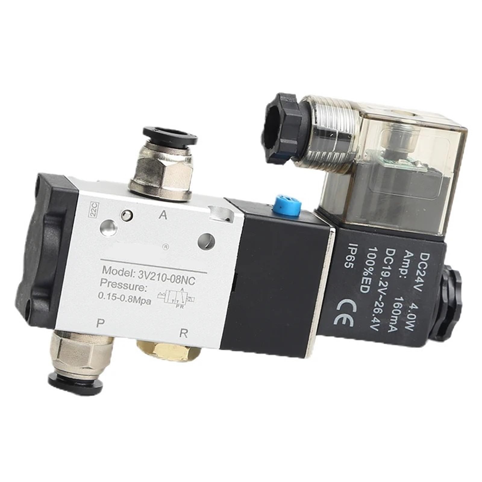 OGQNPJJCJ Normally Closed Pneumatic Air Solenoid Valve 3V210-08-NC DC24V AC220V Normally Open 3V110-06-NO 3V210-08 3V310-10 3V410-15(3v210-08-nc-w Dc24v,Without)