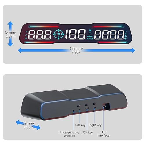 Miniatura 6 de Qfansi Velocímetro digital GPS con pantalla universal para coche, pantalla LCD grande, medidor HUD con velocidad MPH, alerta de conducción fatiga y