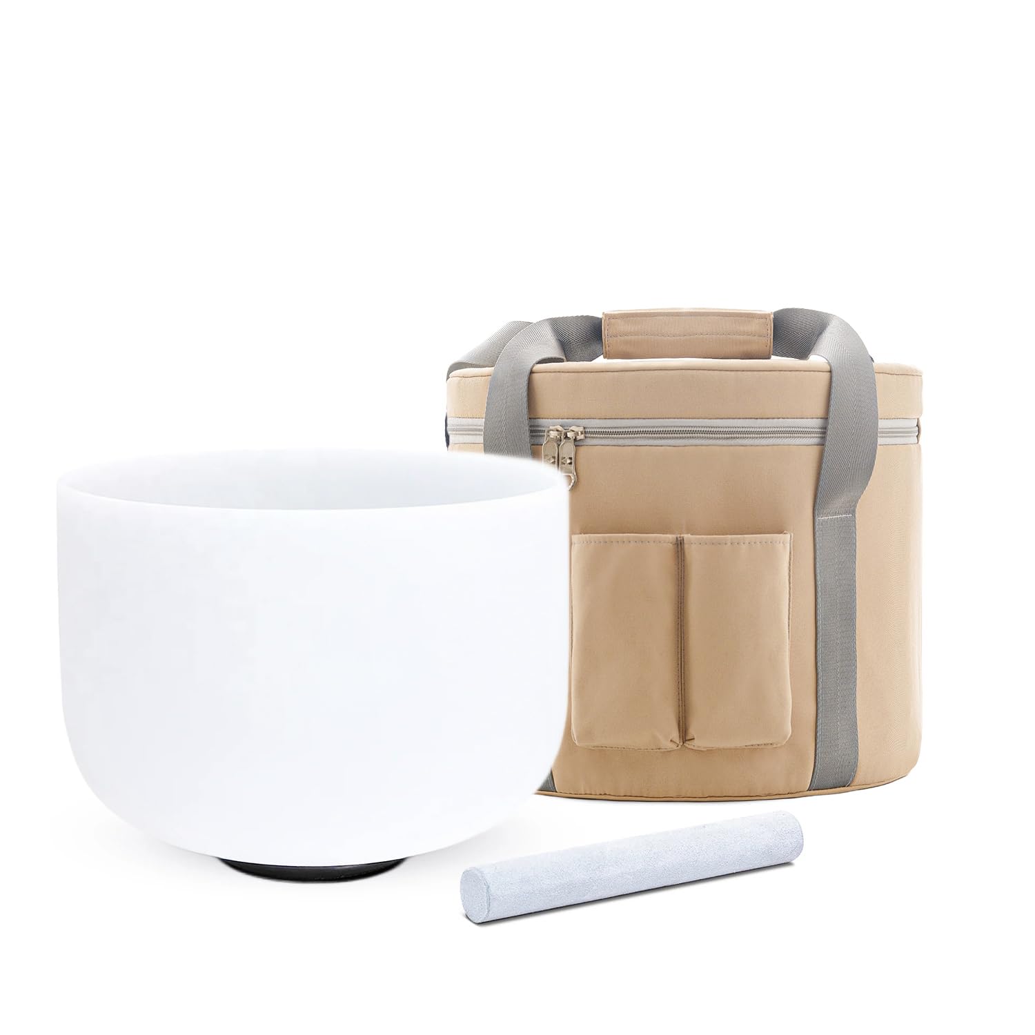 FROSTED QUARTZ CRYSTAL SINGING BOWL FOR MEDITATION 11 INCH NOTE F 432HZ