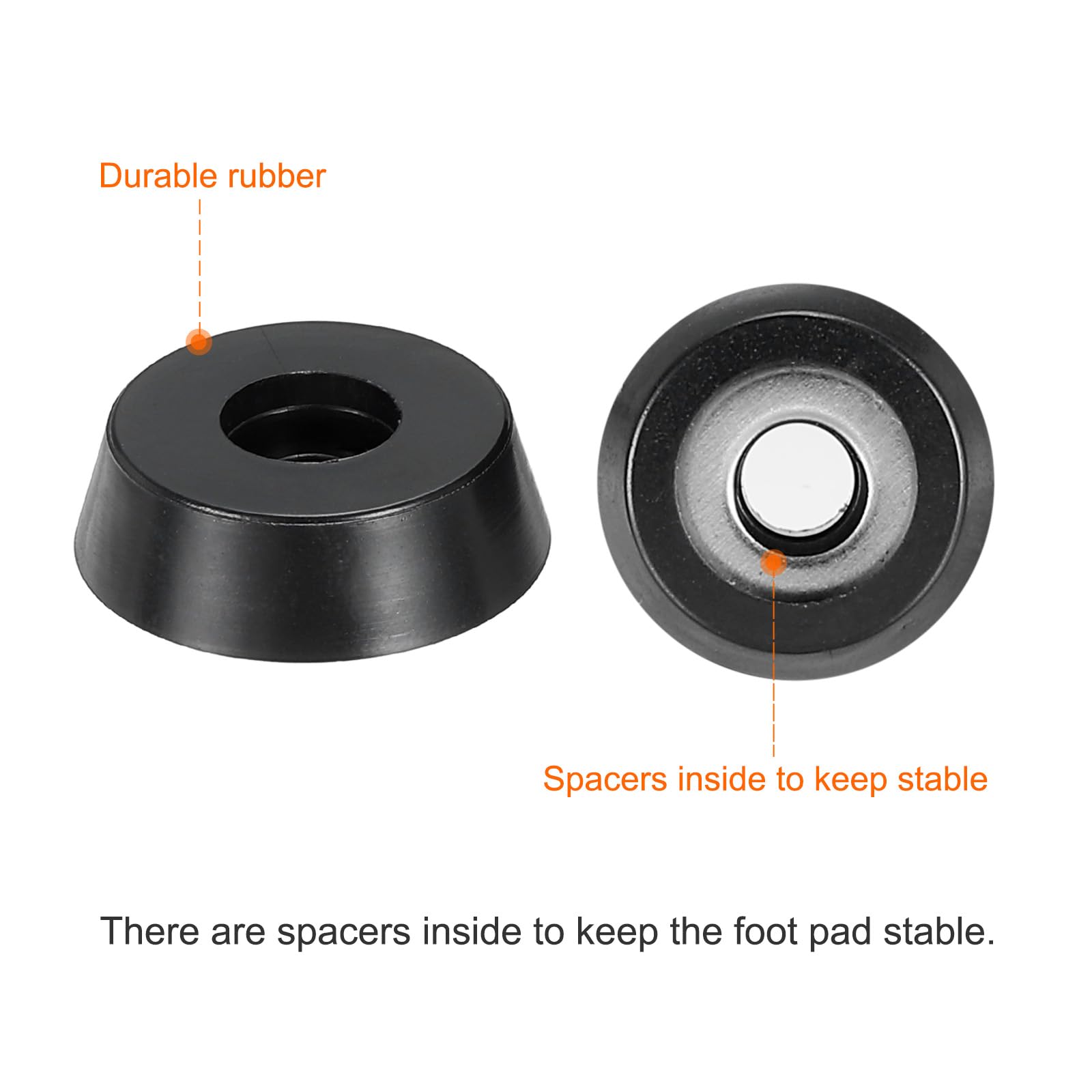 PATIKIL Cutting Board Feet,20 Pieces Non Slip Rubber Feet Bumpers with 304 Stainless Steel Screws for Cutting Board Furniture Chairs Desks 0.69"Wx0.22"H - Image 3