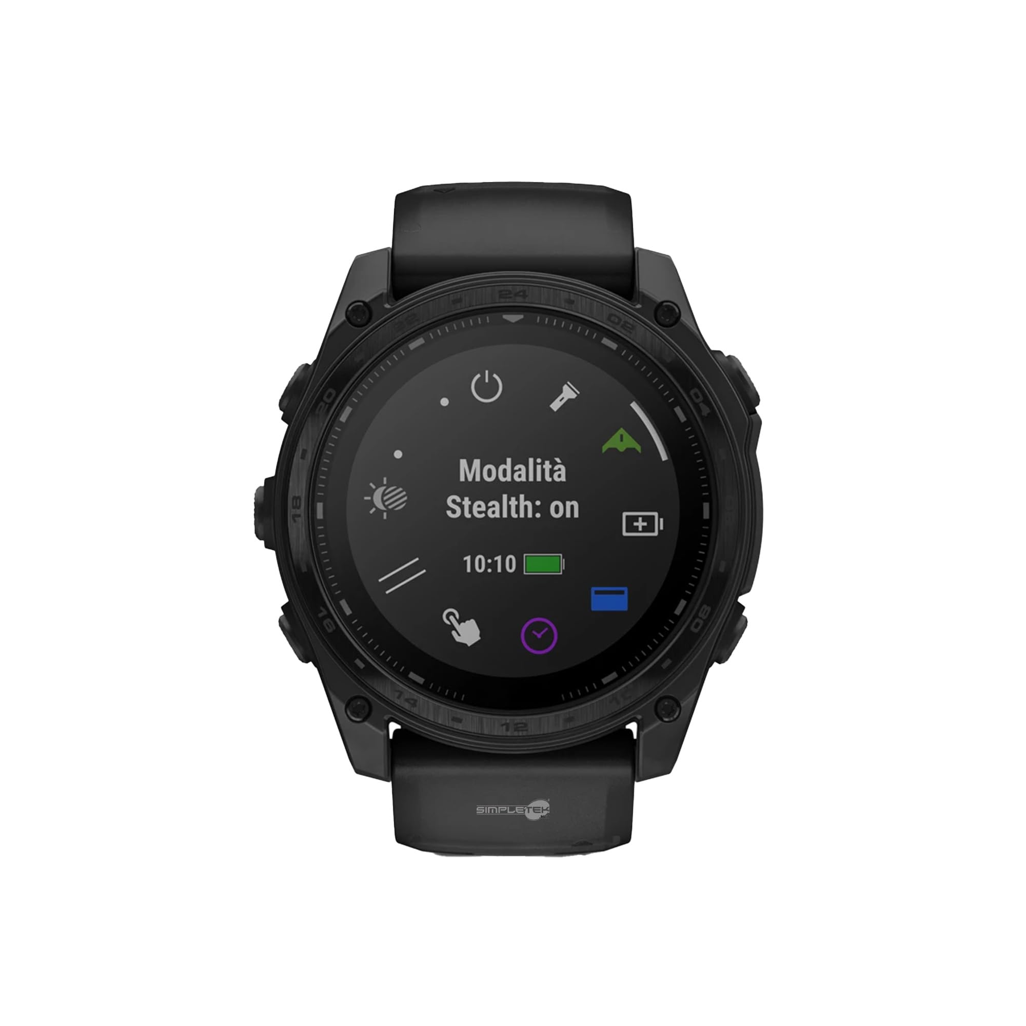 SIMPLETEK - Smartwatch Tattico 51mm Ricarica Solare Titanio GPS Multibanda