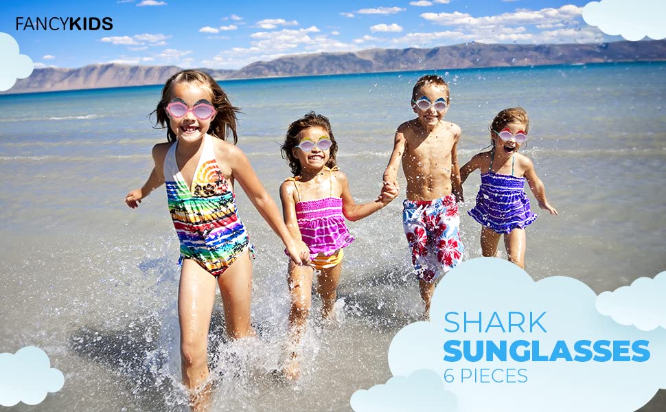 Sunglasses for Toddler Shark Shaped Glasses Party Favors For Boys Girls Ocean Pool Party Supplies Costume Shark Birthday Party Decorations Gifts Eyeglasses - 6 Pieces 6