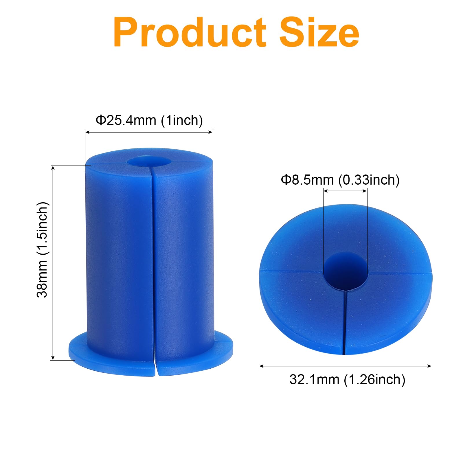 uxcell 6Pcs Wall Grommets for Cables 1 Inch Silicone Cable Wall Bushing Feed Through Cable Routing Kit Wall Cable Pass Through for Ethernet with 8.5mm Hole, Blue(Outer Dia: 32.1mm)