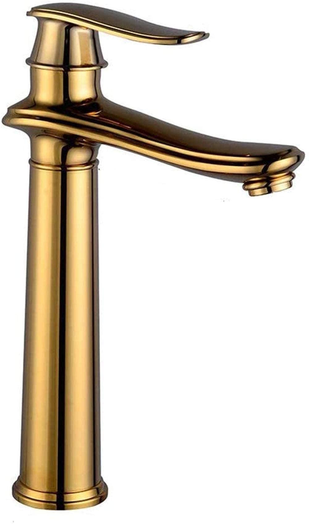 Grifos Monomando para Fregadero, Monomando de Cobre, Grifo de Fregadero de Cocina Dorado H20.1Cm, Grifo Monomando para Lavabo, grifos de Agua fría y Caliente, para Cocina y baño/dorado/H30Cm