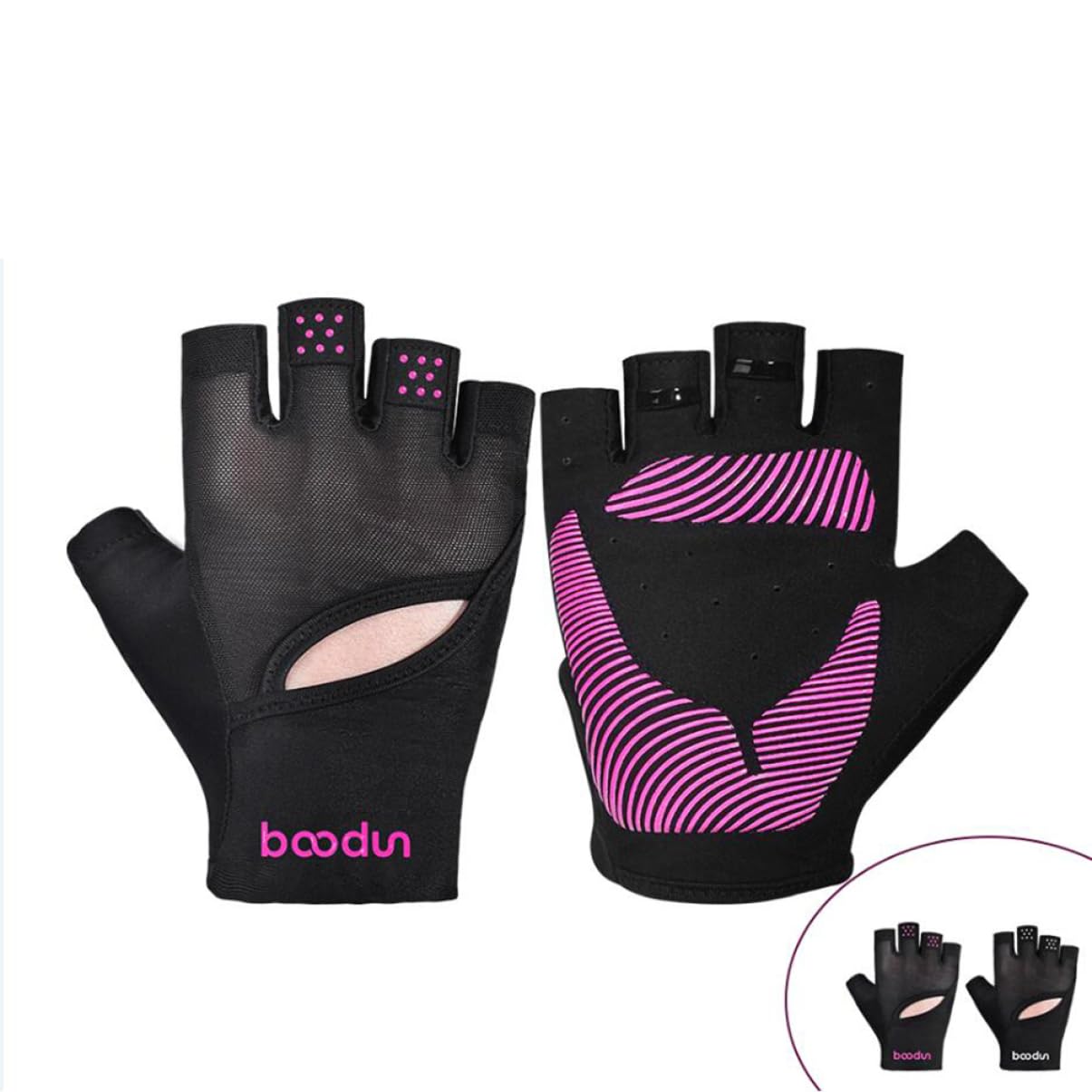 INOOMP 2pièces De Fitness Antidérapants Demi-Doigts pour Homme Et Femme Idéaux pour Yoga Le Cyclisme Noir Rose