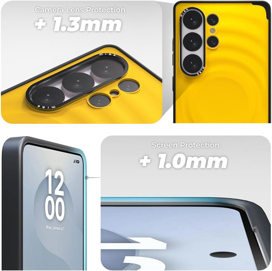 miak Scoop for Galaxy S26 Ultra Case, Magsafe Compatible, Slim Protective Cover with Strong Magnet, Camera & Screen Protection – Black Mango