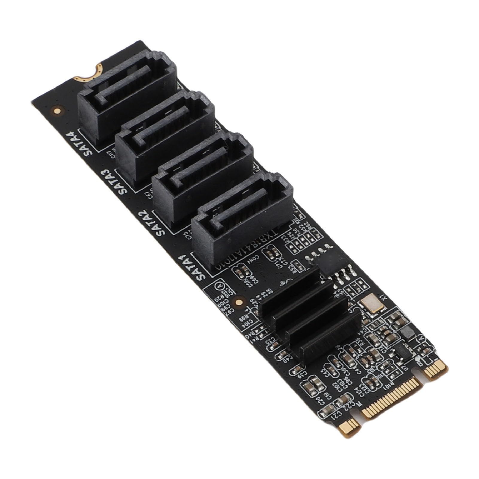 M.2 To Serial ATA 3.0 Adapter Card, ASM1166 Chip PCIe 3.0 16Gbps Dual Channel Interface M2 To Adapter, Smart Indicator Heatsink Expansion Card, Ideal for PC SSD HDD