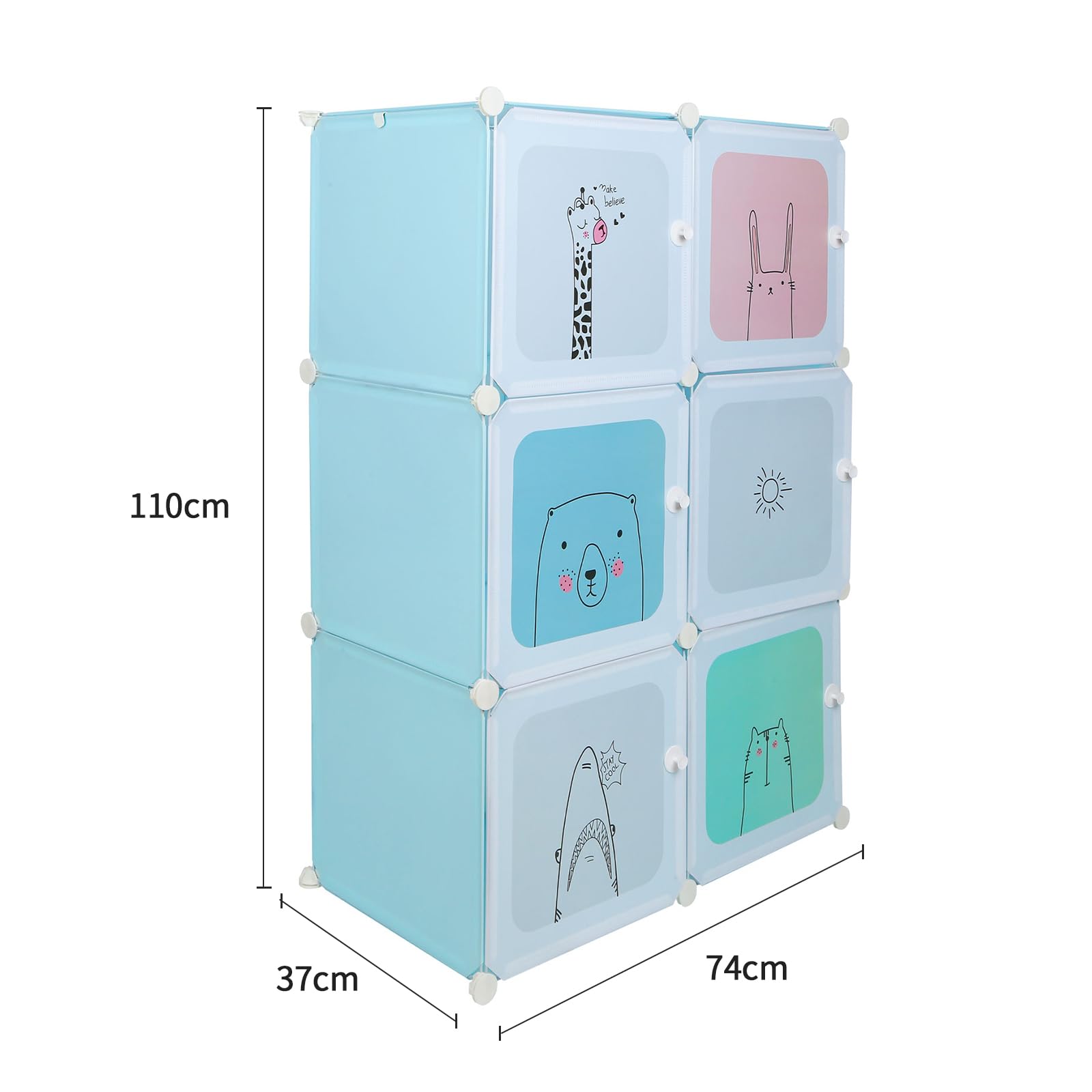 Armoire Plastique Enfant Kedia - Penderie Modulable 111x37x147cm, Portes Roses, Rangement Vêtements Et Jouets