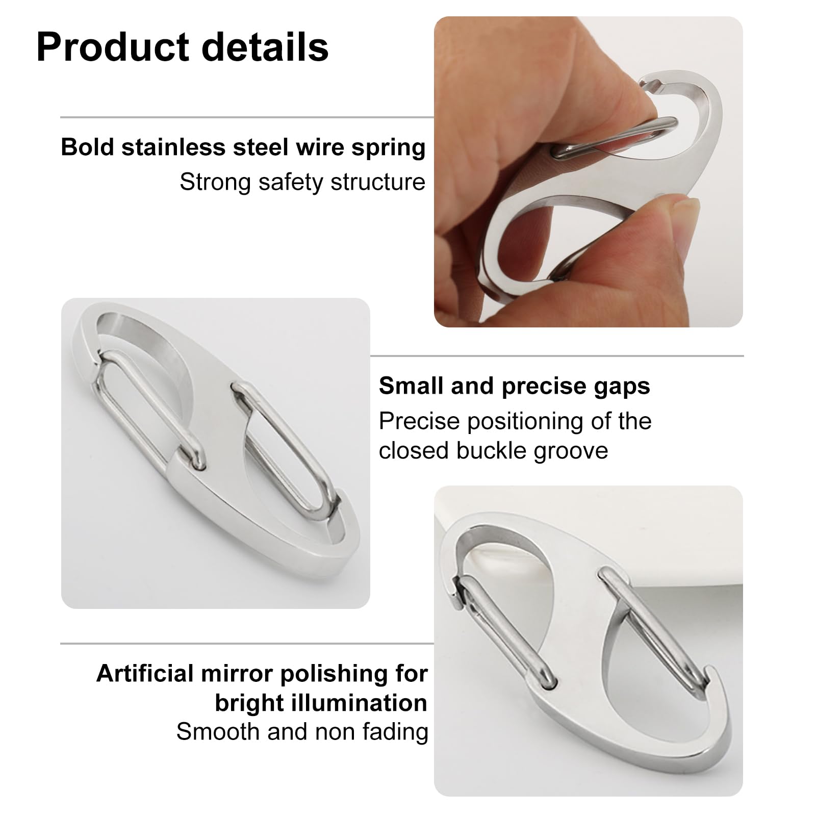 30 Stück S-Karabinerhaken Set – Edelstahl In 31mm, 40mm, 50mm Mit Doppelöffnung