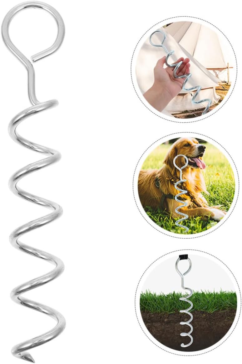 Toddmomy Spiral Ground Stake for Dogs Heavy Duty Outdoor Dog Tie Out Anchor Handle for Camping Gardens and Yards Securely Holds Pets Easy to Install and Move