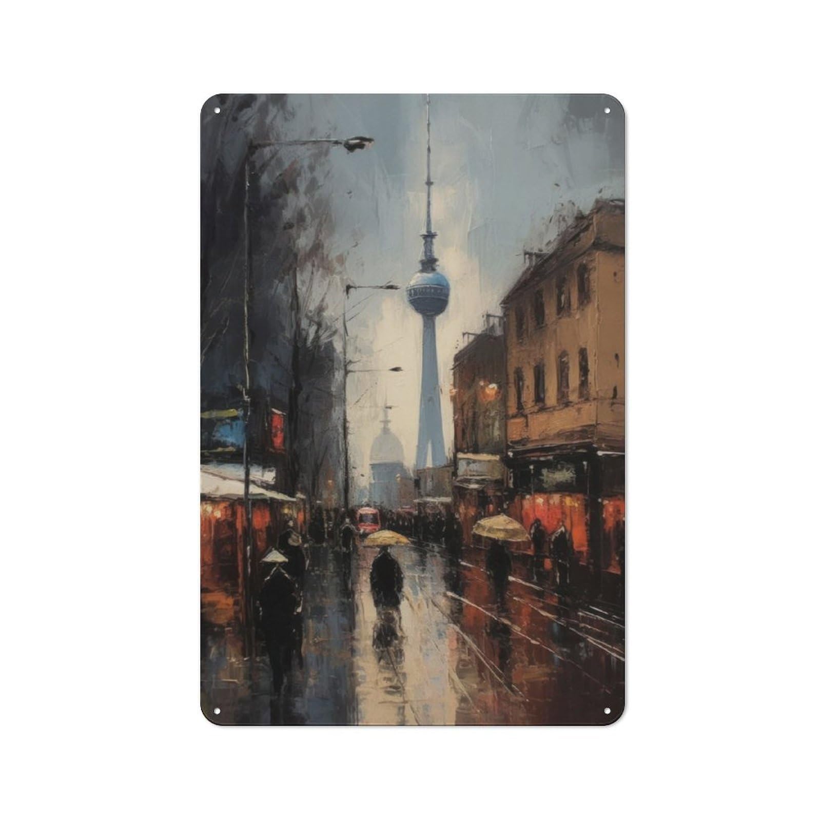 Junmoney Berlin Germany Charm Retro Tin Sign 30X20cm For Home Office Or Studio, Suited To Home Office Decor Fans