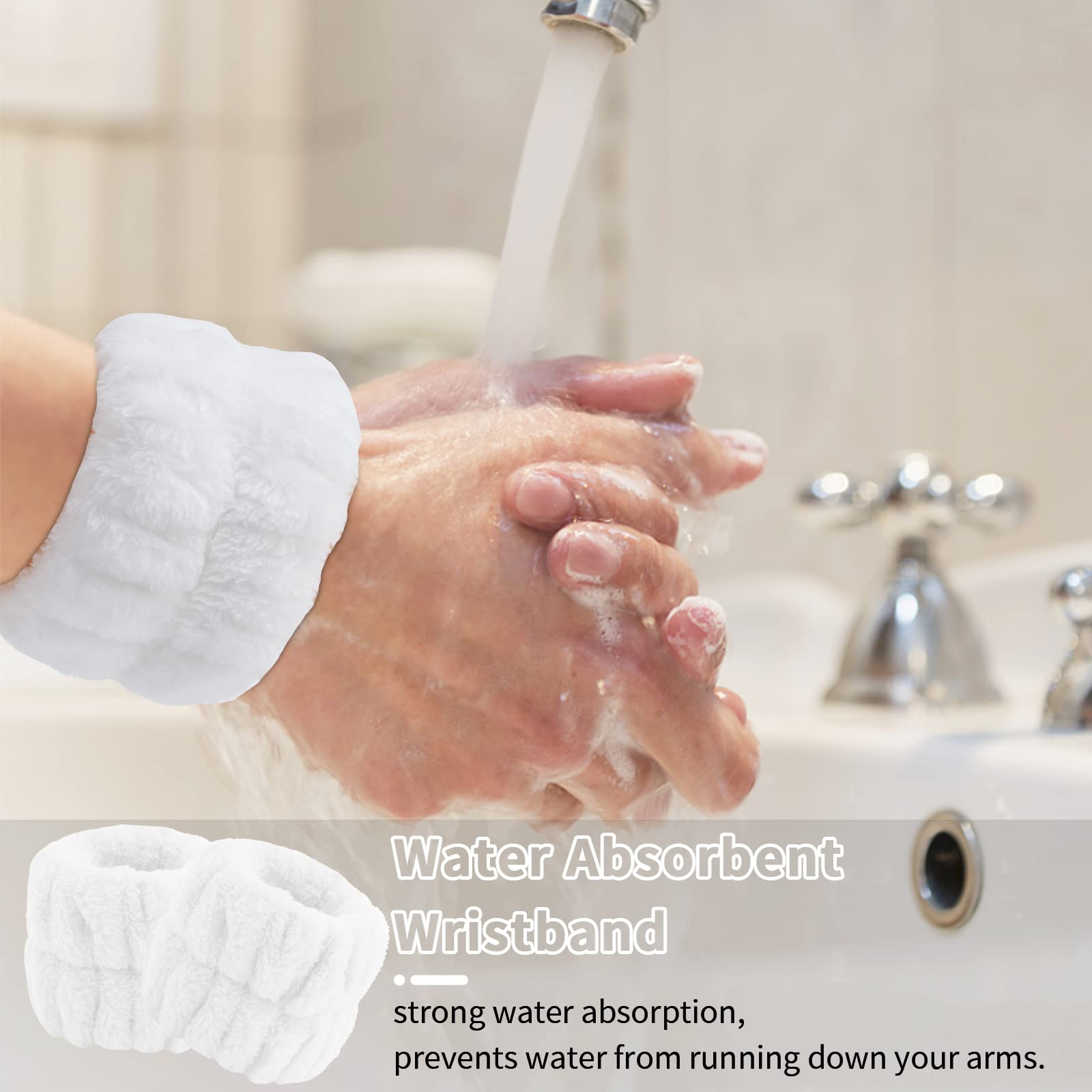 WHAVEL 6 Pairs Face Washing Wristbands Wrist Towels for Washing Face, Absorbent Amazon.com : WHAVEL 6 Pairs Wrist Towels for Face Washing  main image 3