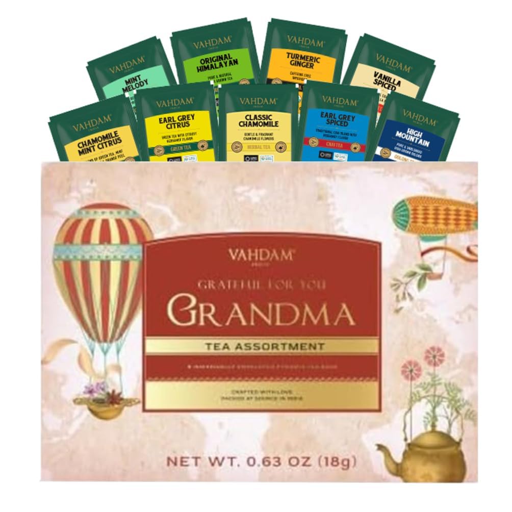 VAHDAM Limited Edition - Gifts for Grandma from Granddaughter & Grandson | Gifts For Mom | 9 Tea Variety Pack | Grandma Gifts | Mom Gifts, Gifts