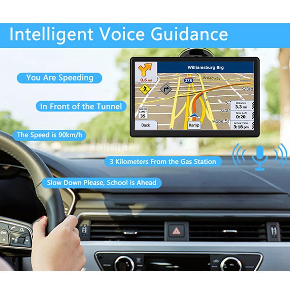 YIXANNX Sat 7in HD GPS Lane Guidance Asst Camera Lifetime Free Updates Guidance Route Options Postcode Search Map Route, Middle East — view 2