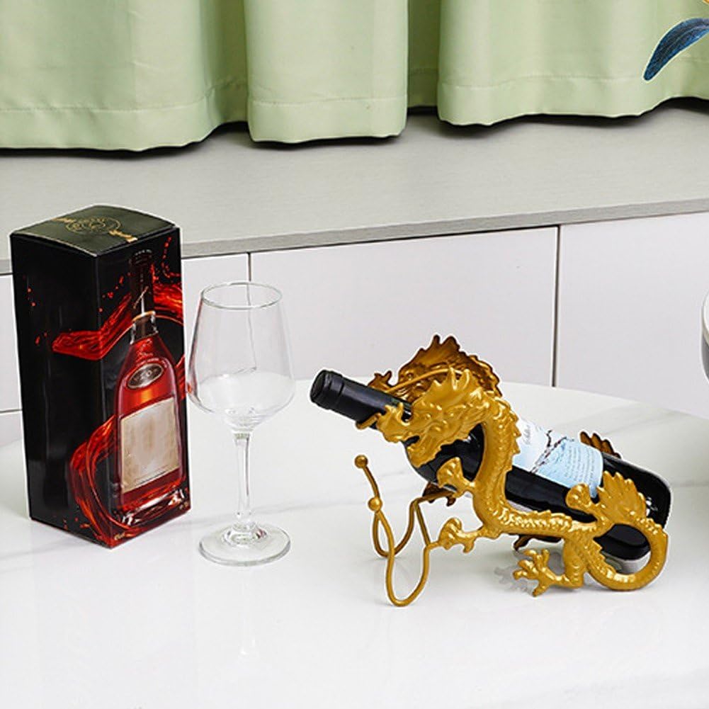 Soporte para Botella De Vino De Dragón, Soporte para Copas De Vino De Dragón Chino, Estante para Vino, Soporte para Decoración De Encimera De Bar En Casa
