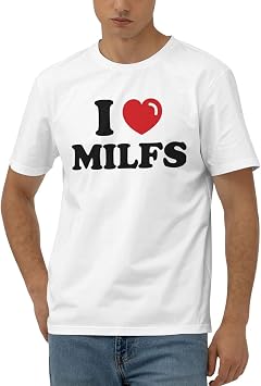 Funny Mens Tshirts I Love Milfs T Shirt T-Shirts for Men Graphic Funny Color Colour, Size Medium