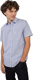 قميص بقصة ضيقة سليم فت وأكمام قصيرة وأزرار للرجال من امريكان ايجل