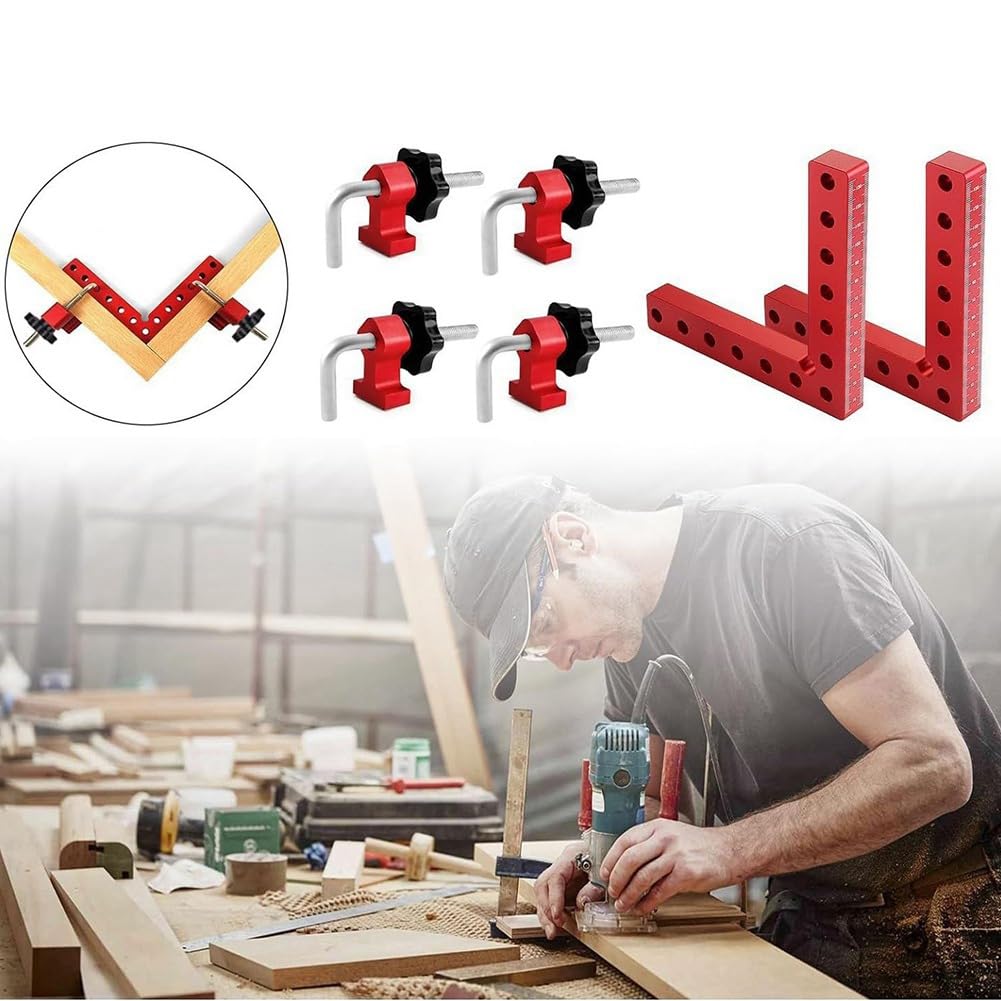 Bloepum 90° Positioning Squares Right Angle Clamps for Woodworking Corner Clamp Carpenter Clamping Tool for Cabinets