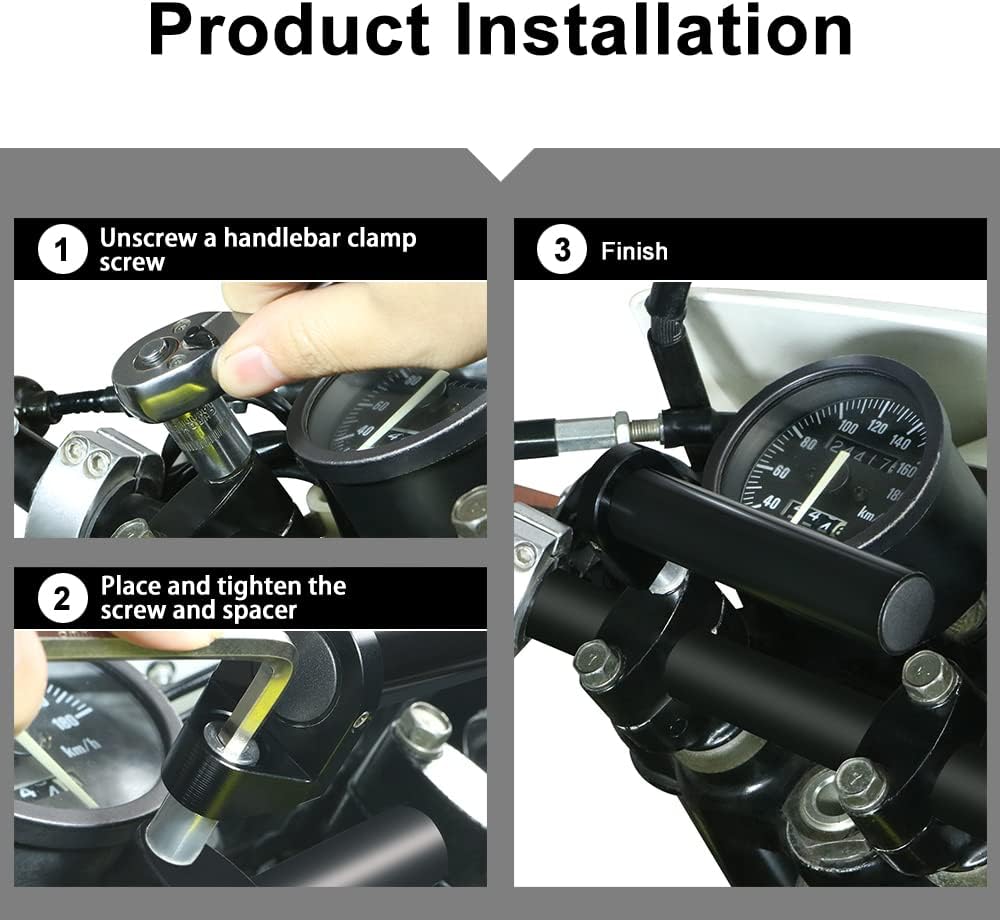 xitomer Universal Phone Mount GPS Bracket Mount bar, Fit for CRF250L Rally / CRF300L Rally/Grom MSX125 2013-2021 / SV650 99-12 16-21/ V-Strom 650 DL650 04-08 16-21 Motorcycle Navigator Mount