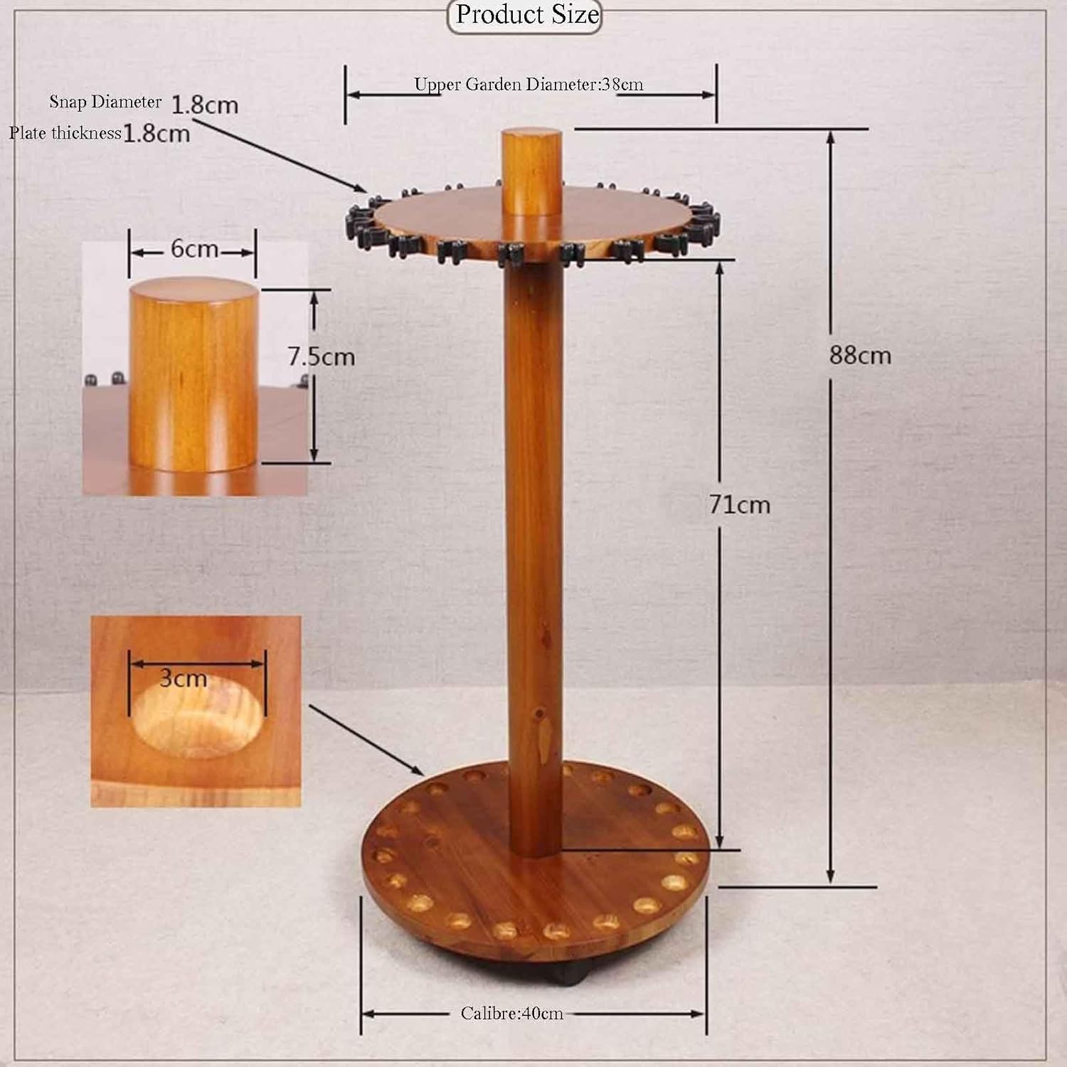 Wooden Fishing Rod Display Racks Storage Racks Fishing Tackle Shop Display Racks Round Fishing Rod Racks Holds 20 Fishing Rod Racks