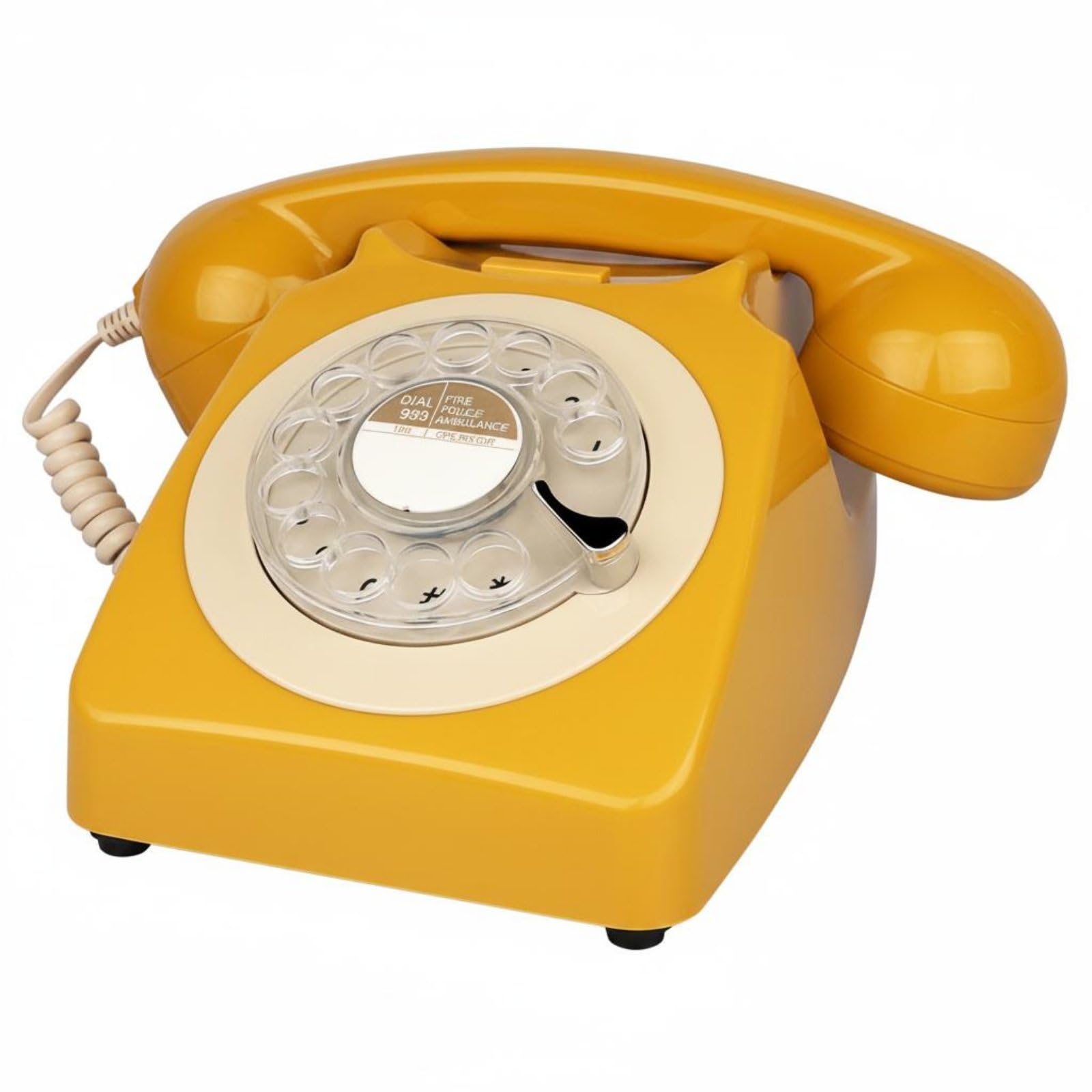 Metal Bell Chime Classic Rotary Desk Phone Retro Rotary Phone Vintage Landline Telephone for Office, Study Room, Yellow-image-36