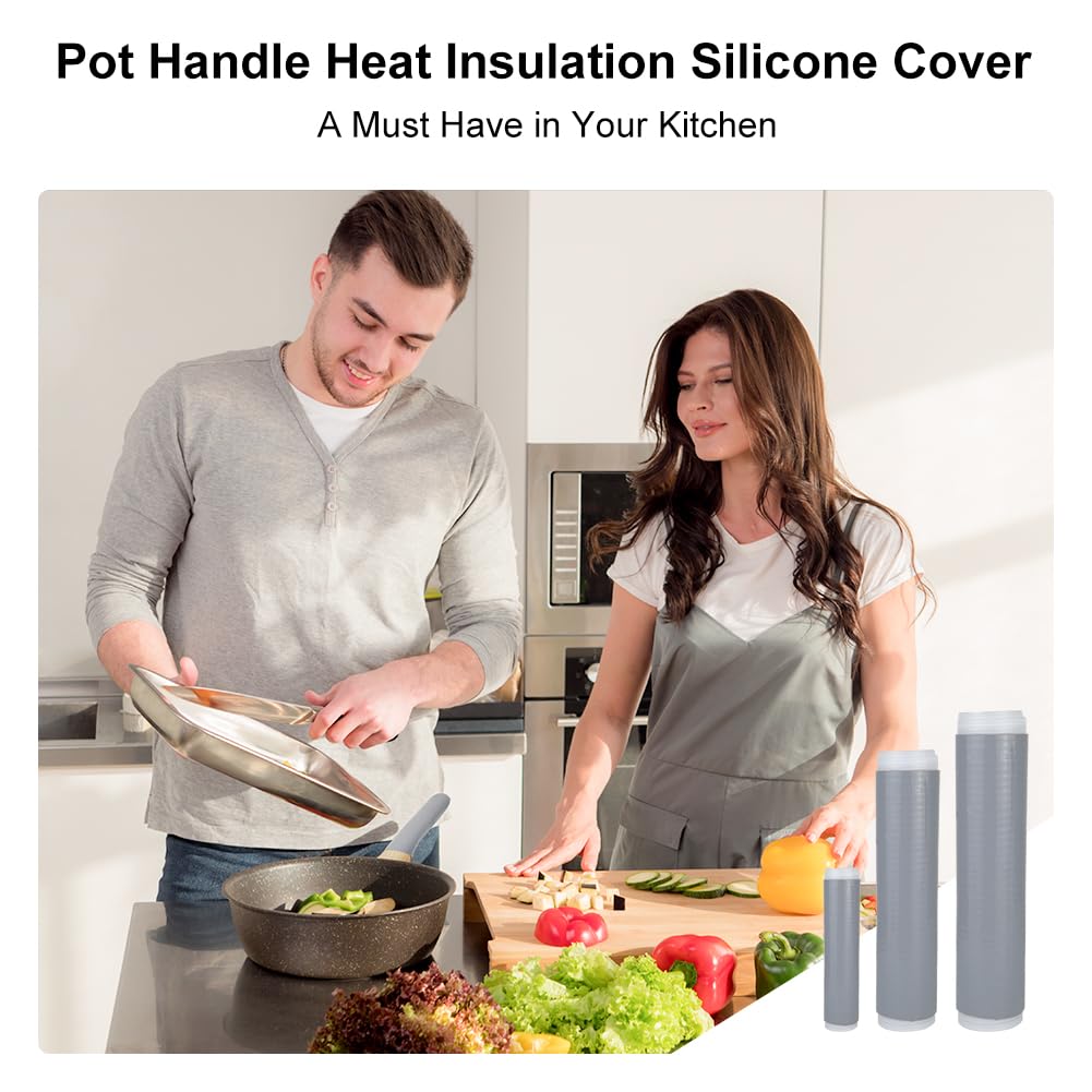 3PCS Pot Handle Heat Insulation Silicon Cover, zxbaers Cast Iron Handle Cover Silicone, Cover Sleeve Pot Silicone Anti-Scald Handle — Amazon image 8