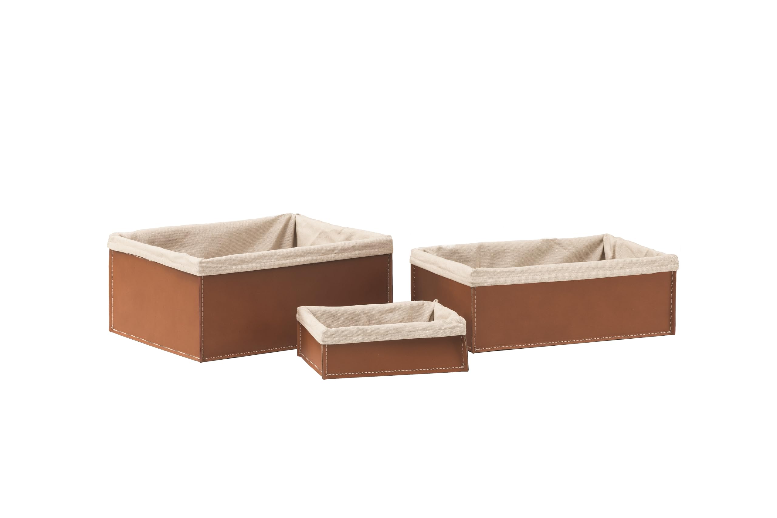 Caja de cuero premium LIMAC Design SONIA con acabados artesanales marrones