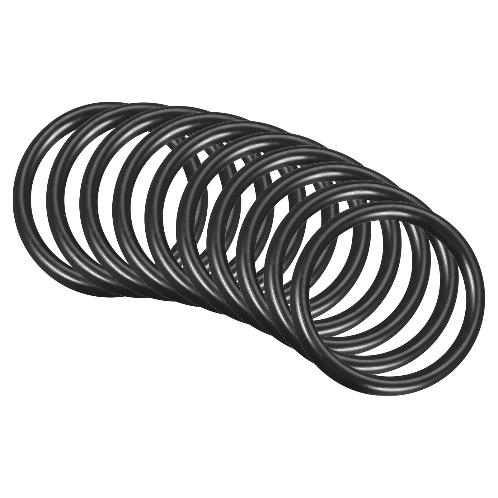 QUARKZMAN 60mm x 50mm x 5mm Nitrilo Goma Juntas Tóricas x 10uds Redondo Junta Arandela para Grifo Plomería Reparación Sellado Conexión [Negro]
