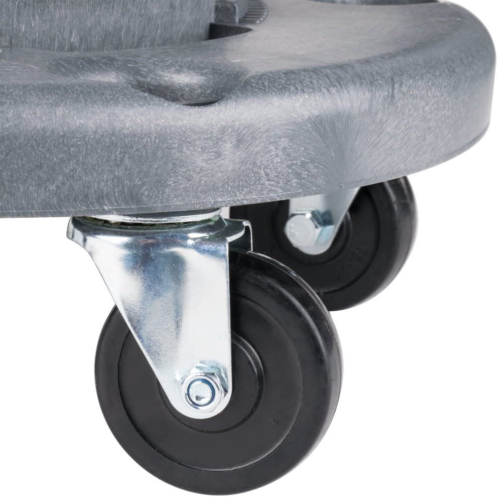 Trash Can Dolly Heavy-Duty | 5 Casters | 460 Lb Capacity | 18" Gray