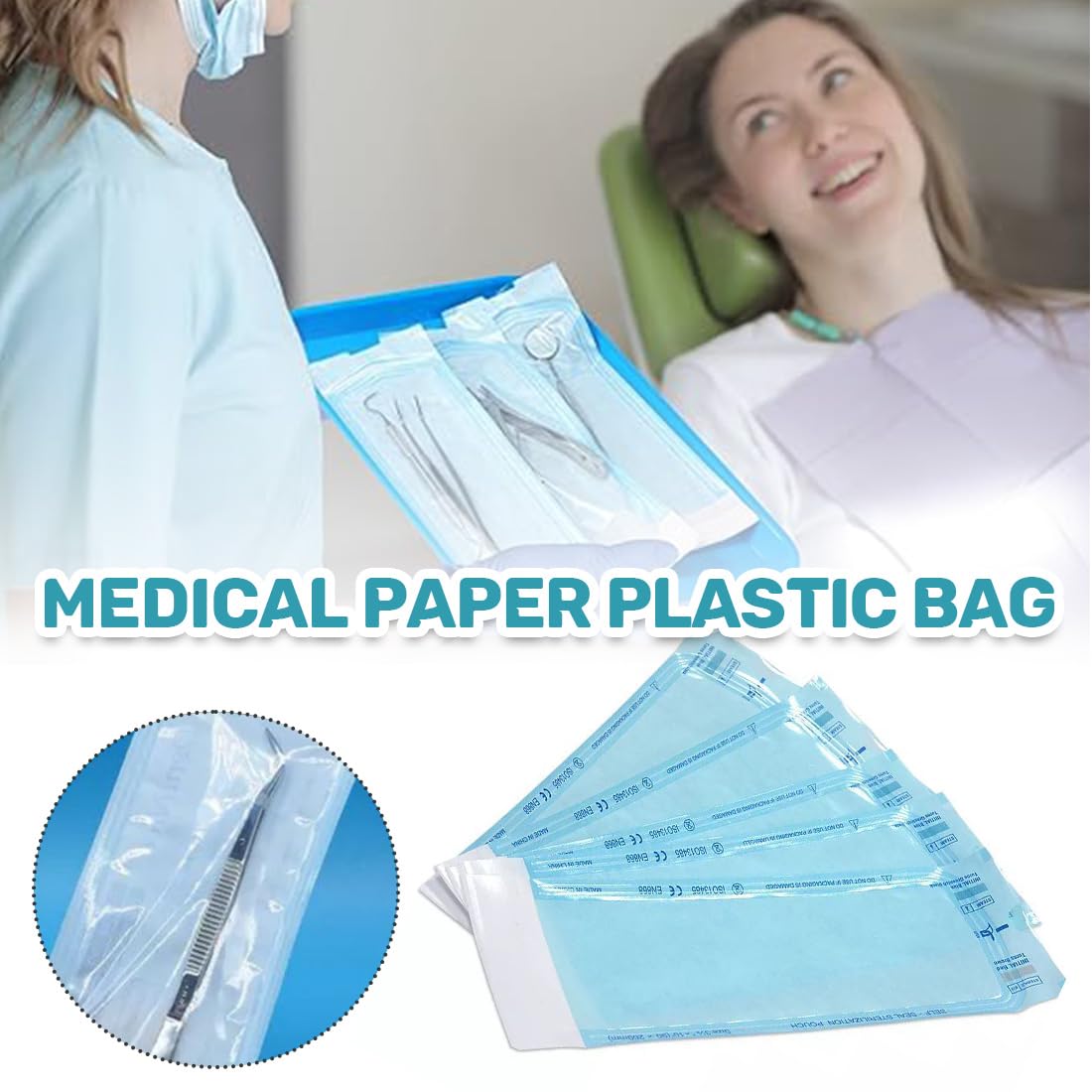 150 Pezzi Sacchetto Di Sterilizzazione,Buste Per Sterilizzazione,Sacchetto Per Sterilizzazio,Sacchetti Per Autoclave,Sacchetti Auto Sterilizzazione,Sacchetto Sterilizzazione Autosigillante