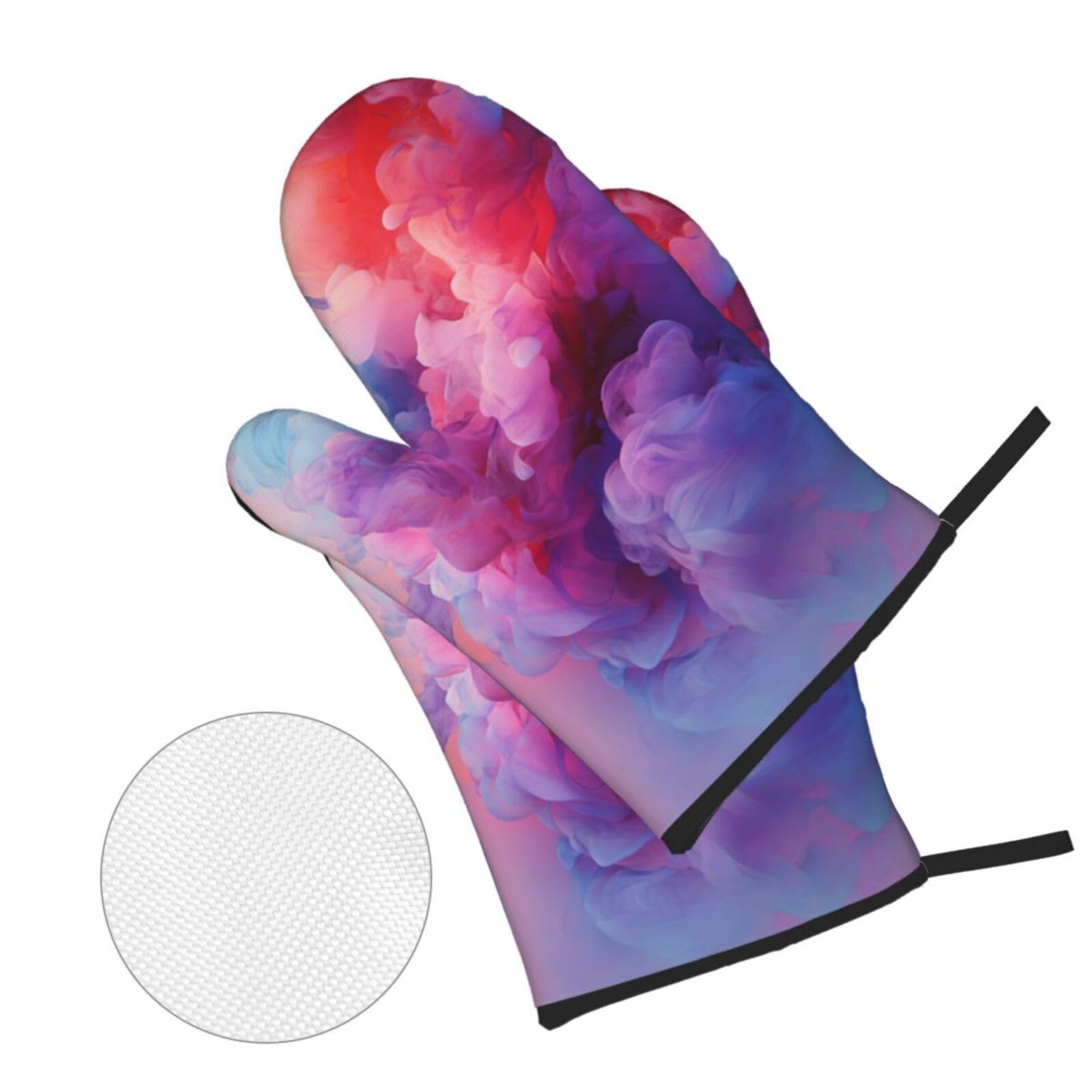 Guantes Horno Profesional Nube Rosa Púrpura Manoplas Horno Almohadillas Aislantes Juego De 4 - Acolchado Resistente al Calor, Flexible,Cocina multipropósito
