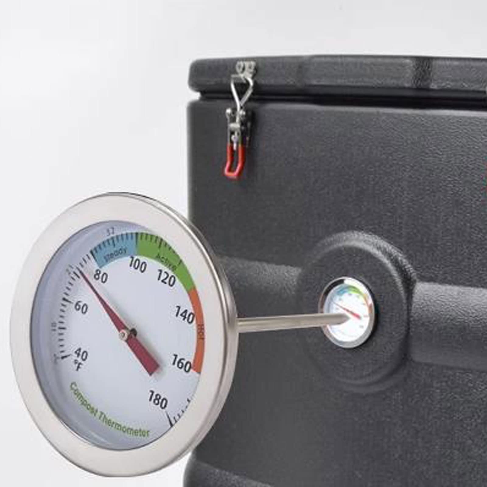 Compostador Jardín Contenedor de compost aislado de 110 l/29 galones con sistema de ventilación, compostaje rápido durante todo el año, compostador térmico for exteriores con termómetro Compostera Org