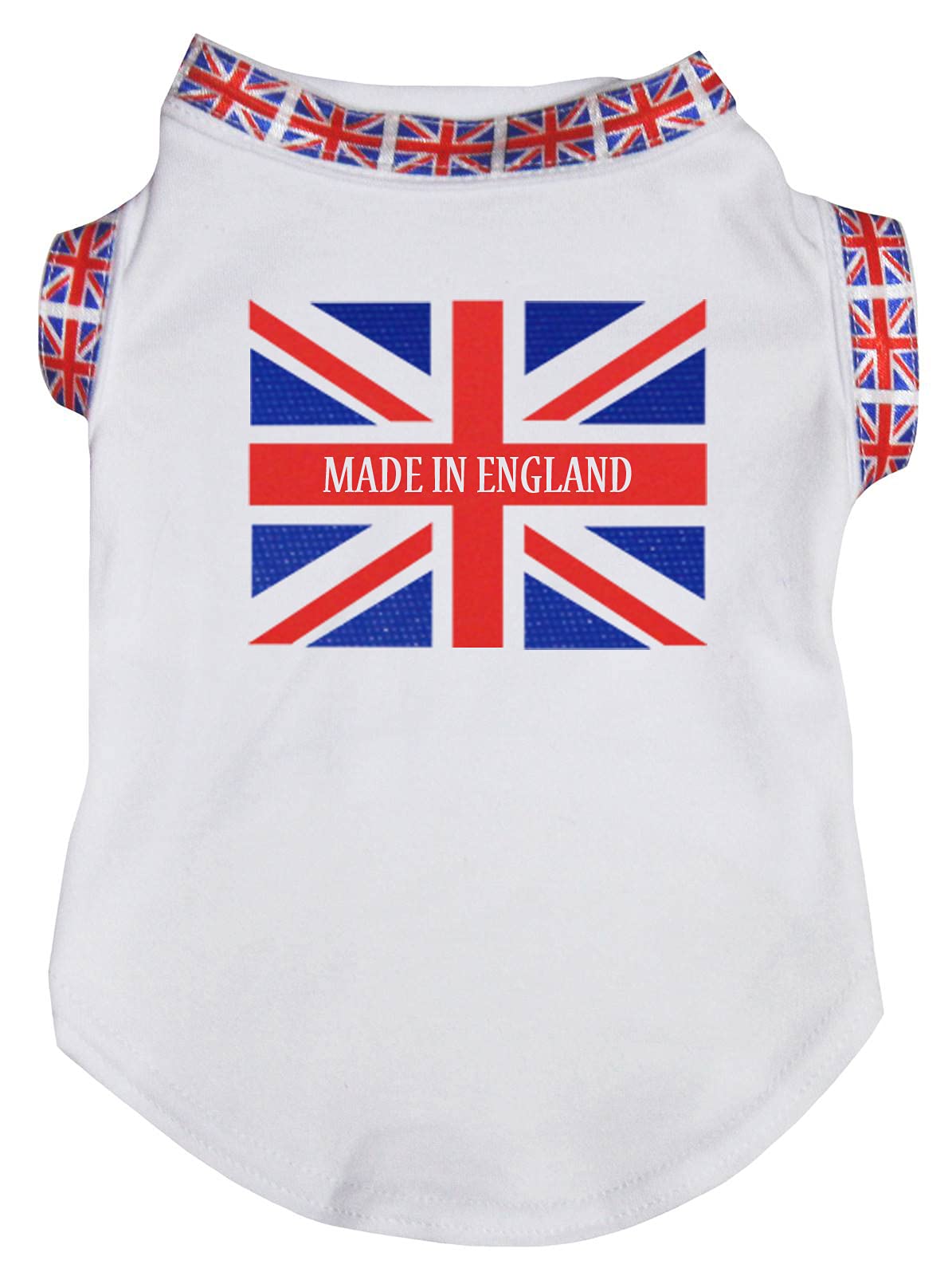T-shirt pour chien Made in England blanc à motif Union Jack XS